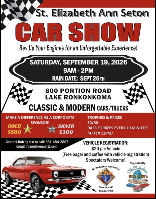 Flyer for St. Elizabeth Ann Seton Car Show