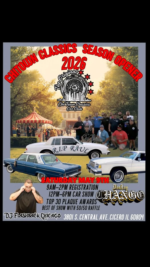 Flyer for The Original Chitown Classics Car Club 2026 Season Opener