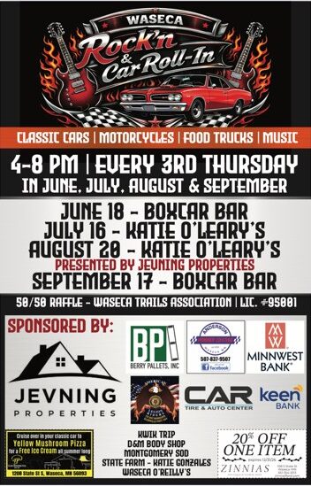 Flyer for Waseca Rock’N & Car Roll-In