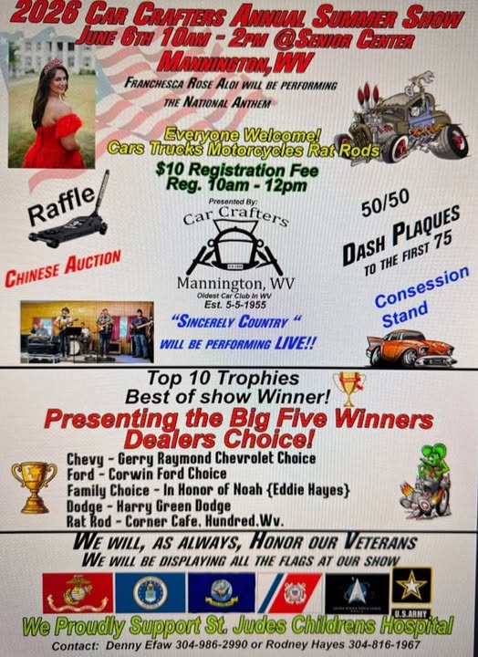 Flyer for 2026 Car Crafters Annual Summer Show
