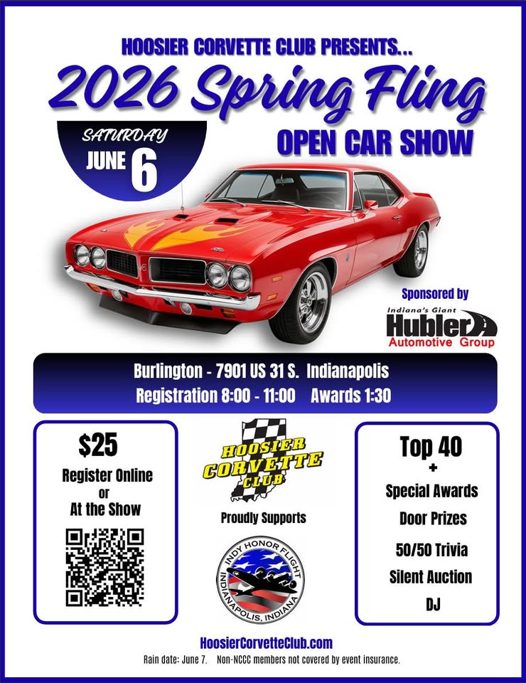 Flyer for 2026 HCC Spring Fling Open Car Show