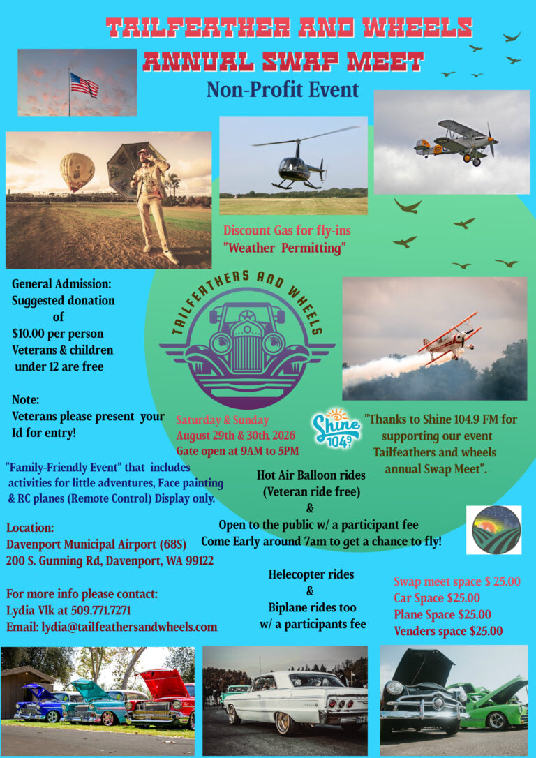 Flyer for Tailfeathers And Wheels Annual Swap Meet