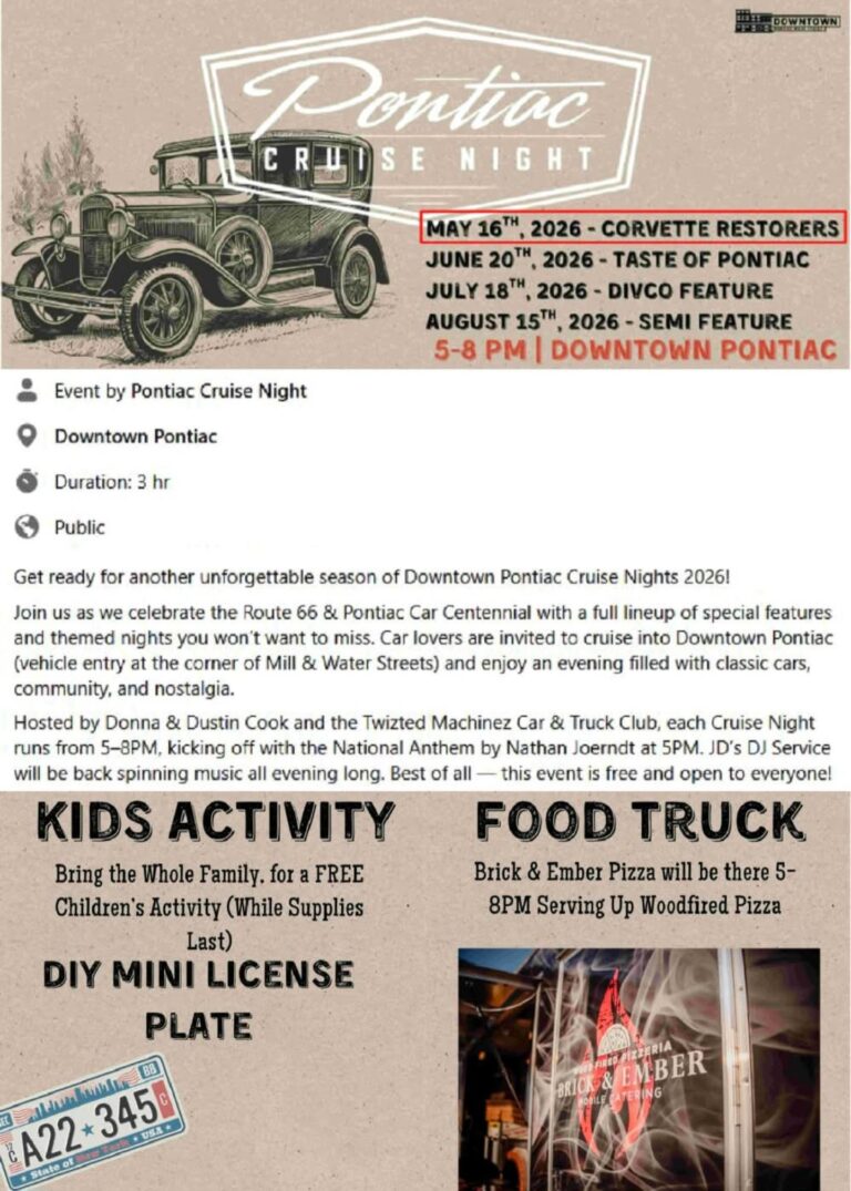 Flyer for Pontiac Cruise Night