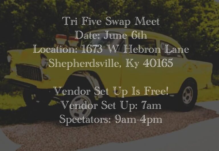 Flyer for Tri Five Swap Meet