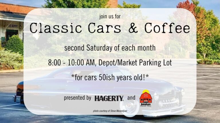 Flyer for Gibson Mill Classic Cars & Coffee