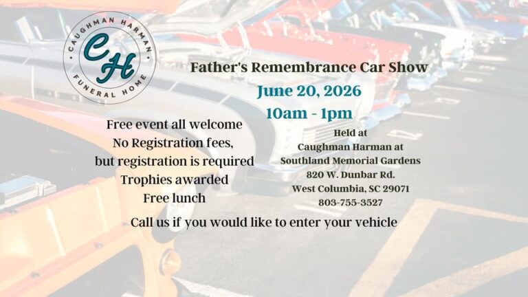 Flyer for Father’s Remembrance Car Show