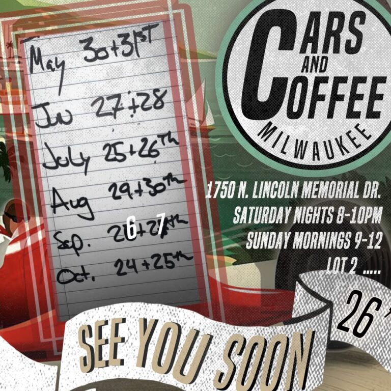 Flyer for Cars & Coffee Milwaukee