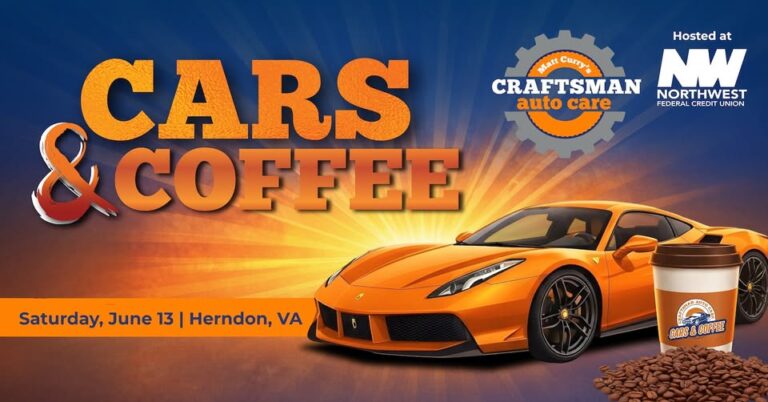 Flyer for Craftsman Auto Care Cars & Coffee Car Show