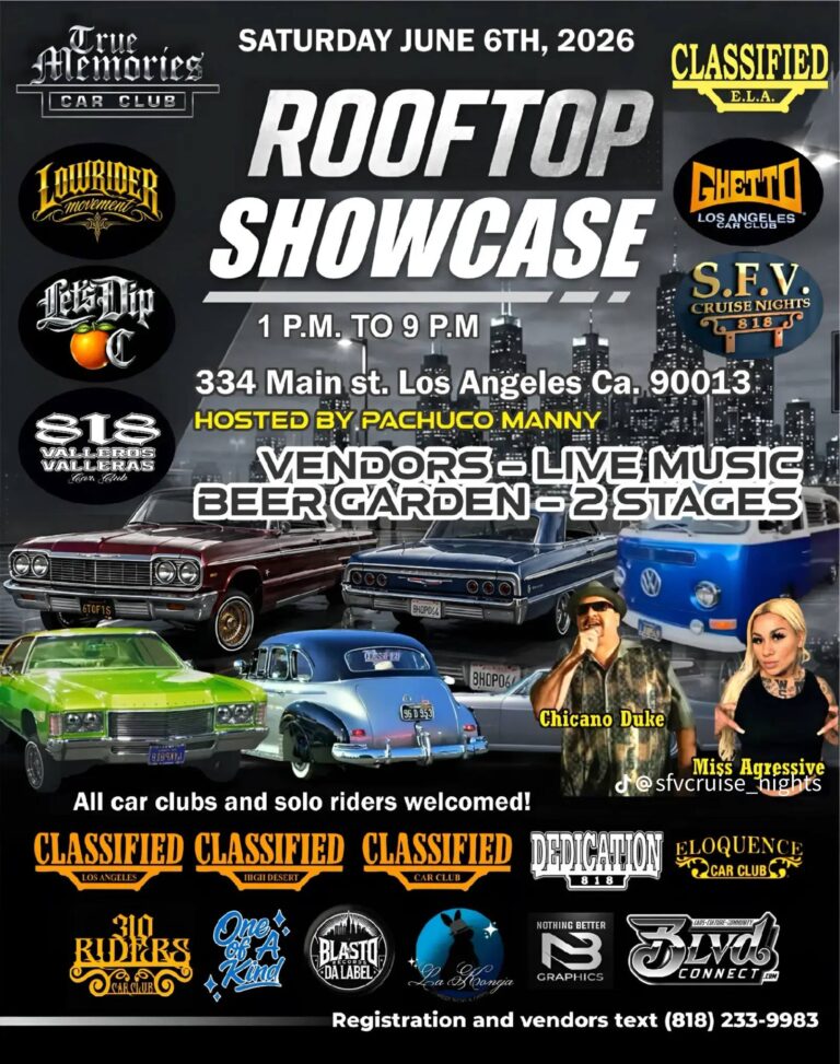 Flyer for True Memories Car Club Rooftop Showcase
