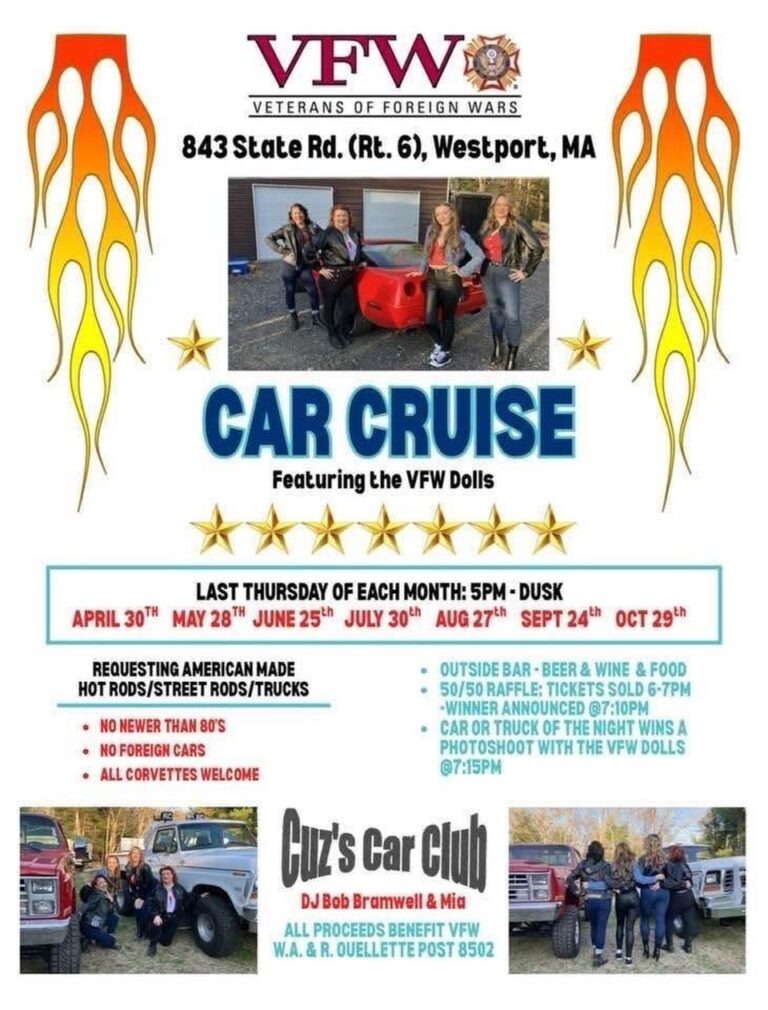 Flyer for Westport VFW Car Cruise