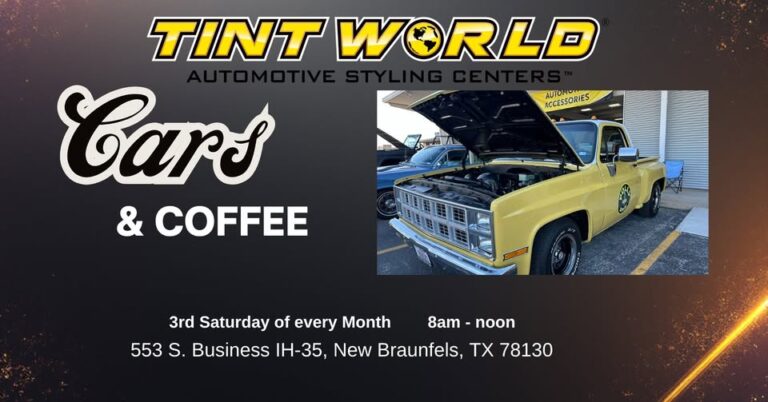 Flyer for Tint World New Braunfels Cars & Coffee