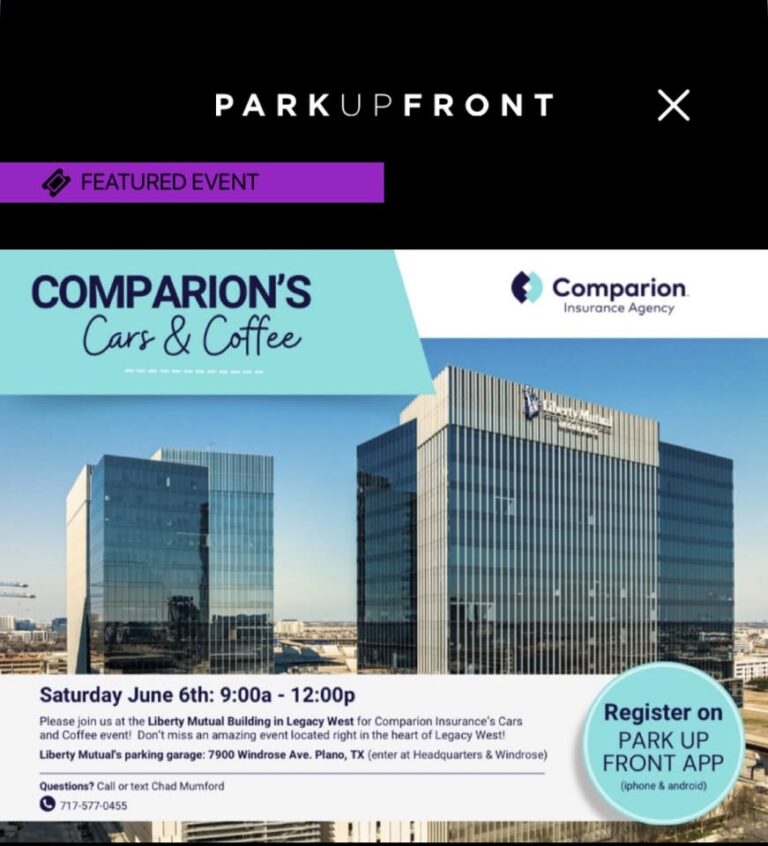 Flyer for Comparion’s Cars & Coffee
