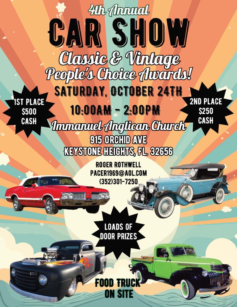 Flyer for 4th Annual Immanuel Anglican Car Show
