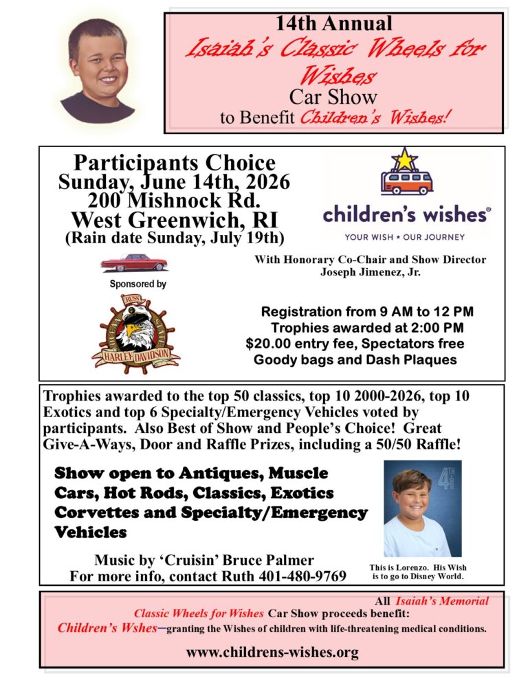 Flyer for Isaiah’s Classic Wheels for Wishes