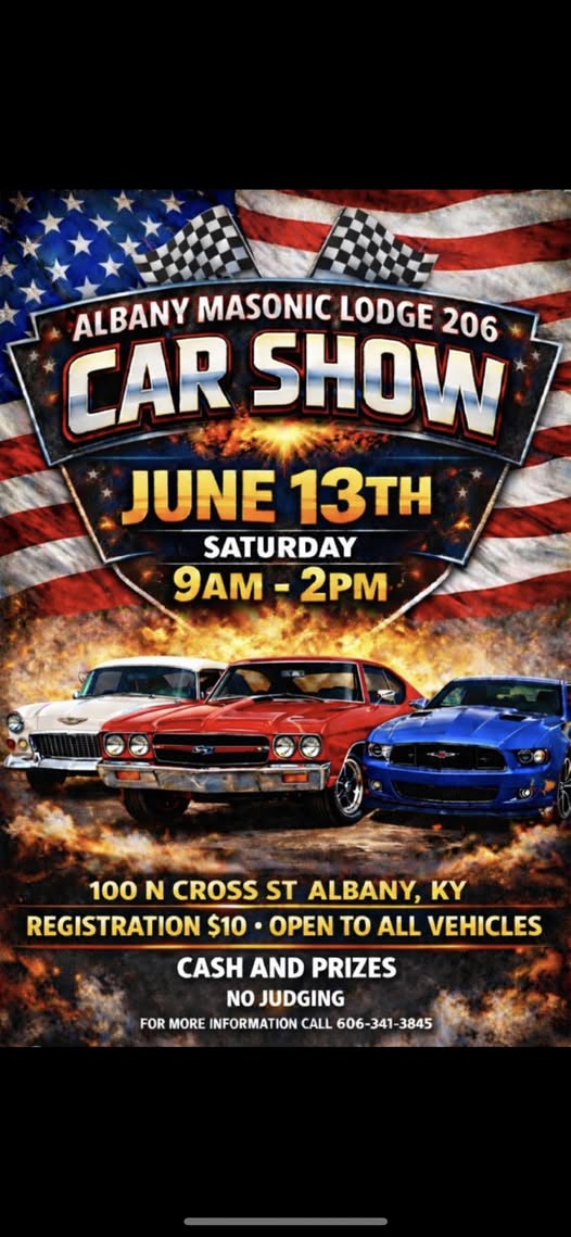 Flyer for Albany Masonic Lodge 206 Car Show