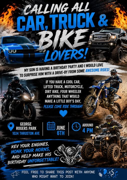 Flyer for Calling All Car, Truck & Bike Lovers!