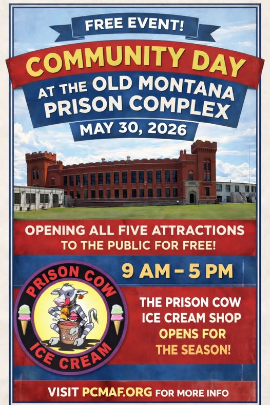 Flyer for Community Day At The Old Montana Prison Complex