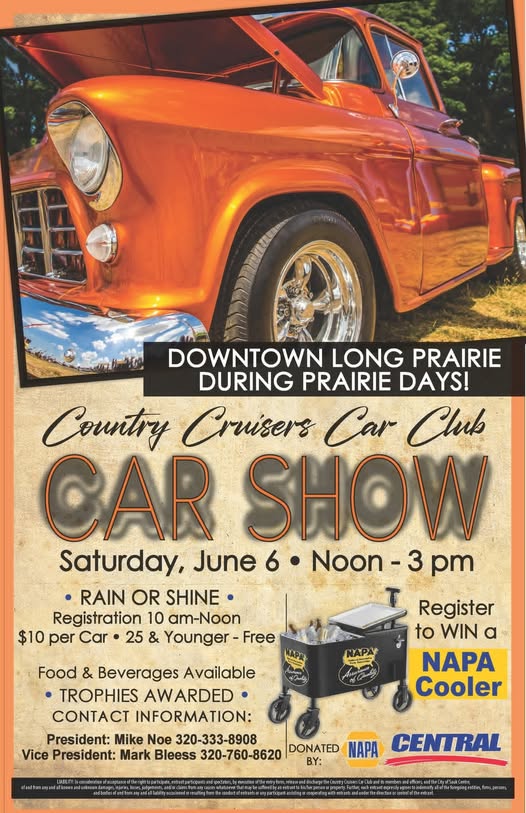 Flyer for Country Cruisers Car Club Car Show