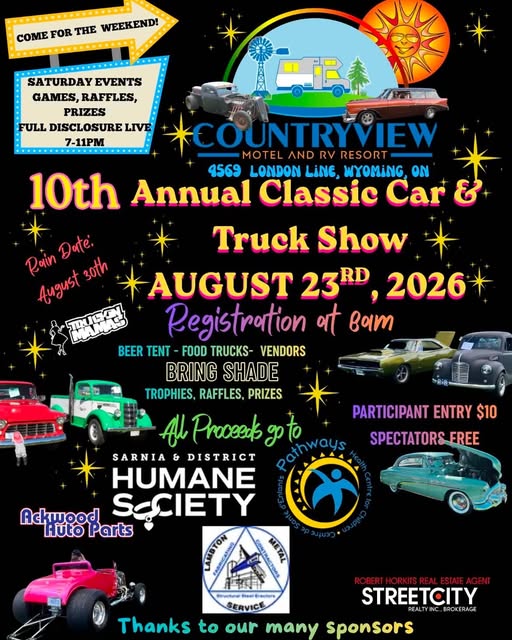 Flyer for Countryview 10th Annual Classic Car & Truck Show