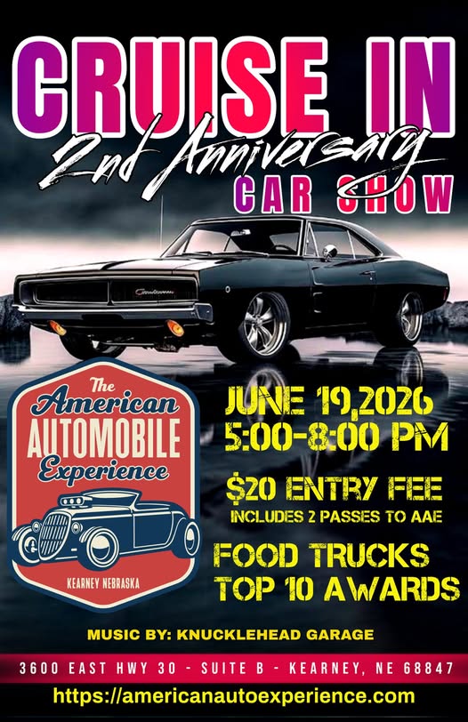 Flyer for Cruise In 2nd Anniversary Car Show