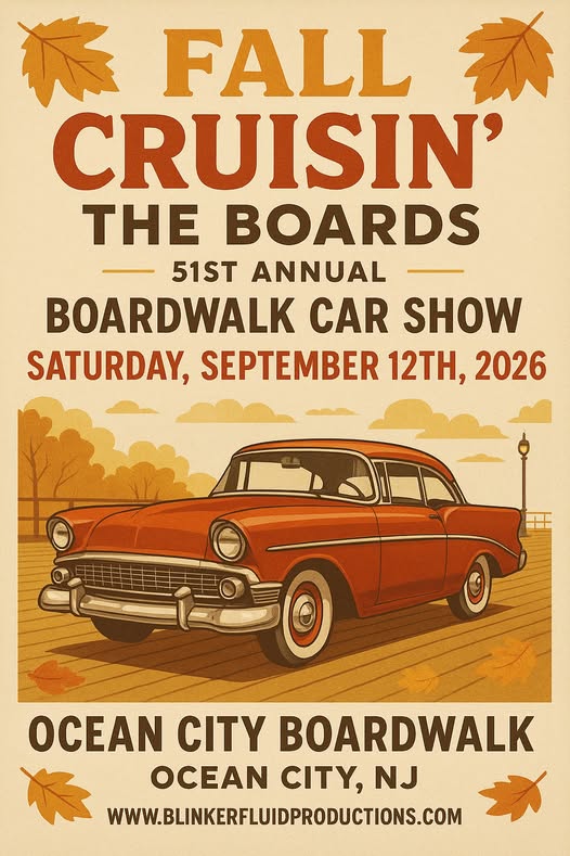 Flyer for Fall Cruisin’ The Boards 51st Annual Boardwalk Car Show