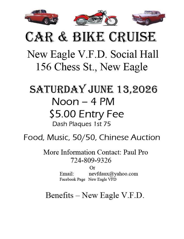 Flyer for New Eagle VFD Car and Bike Cruise