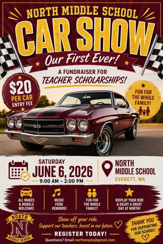 Flyer for North Middle School Car Show