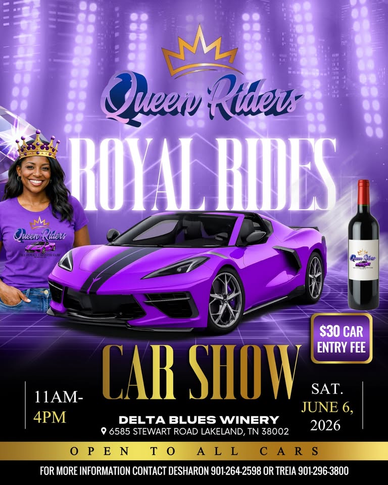 Flyer for Queen Riders Royal Rides Car Show