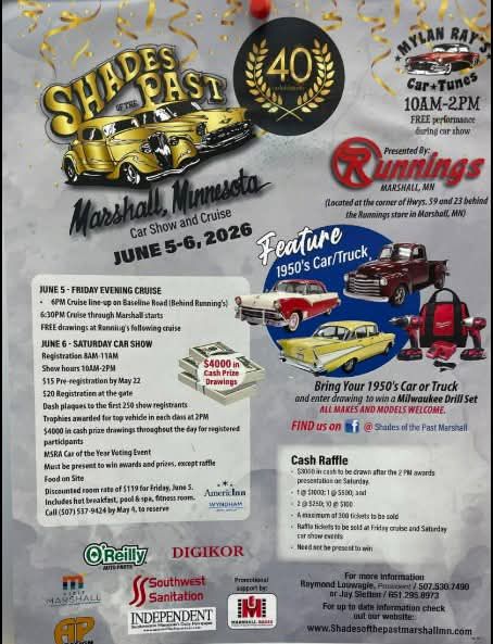 Flyer for Shades of the Past Car Show