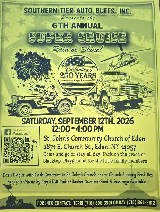 Flyer for Southern Tier Auto Buffs, Inc. 6th Annual Super Cruise