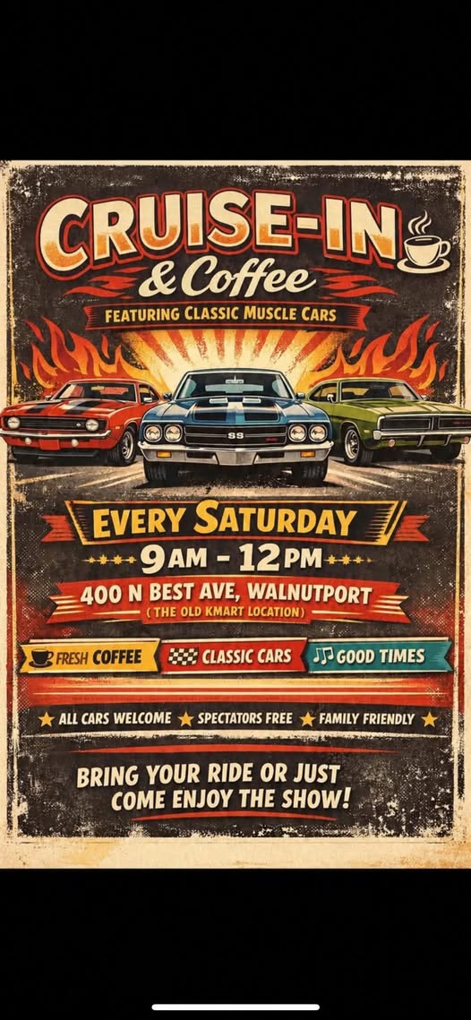 Flyer for Walnutport Cruise-In & Coffee
