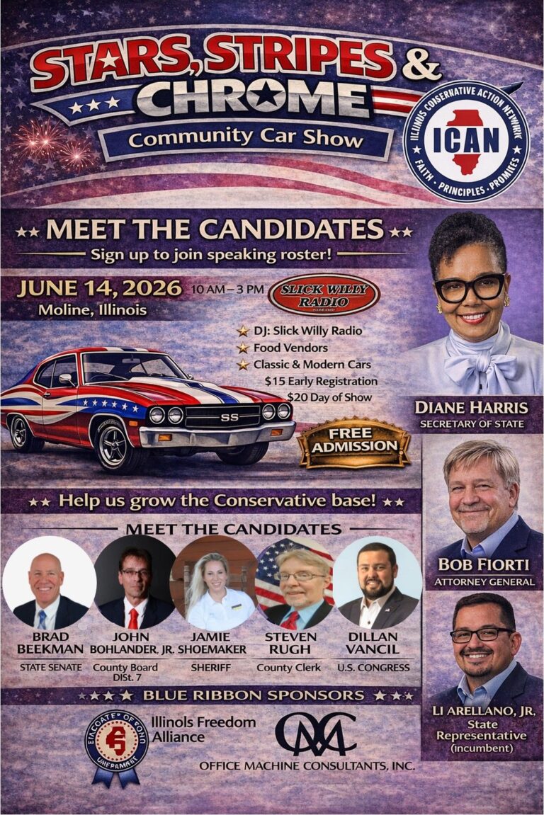 Flyer for Stars, Stripes & Chrome Community Car Show