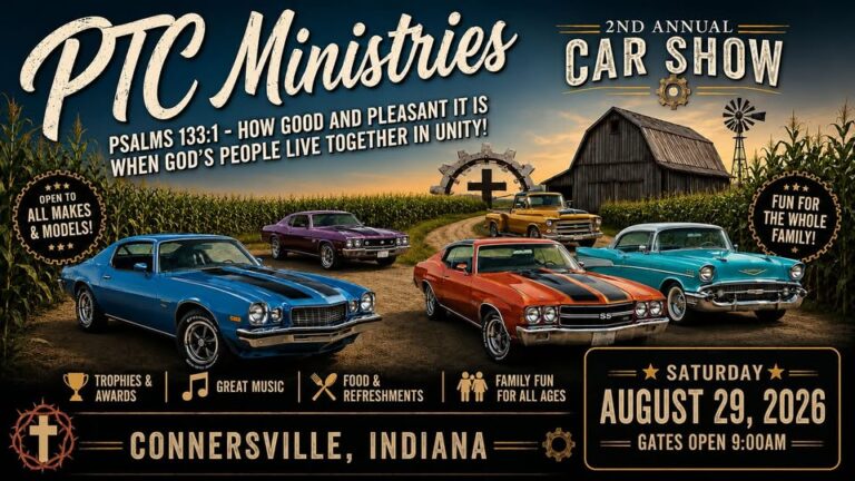 Flyer for PTC Ministries 2nd Annual Car Show