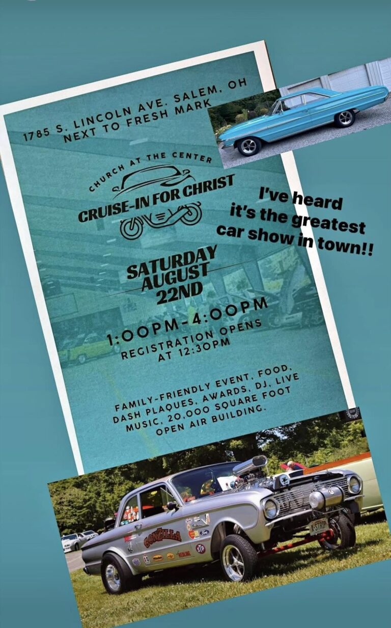 Flyer for Church at the Center Cruise-In for Christ
