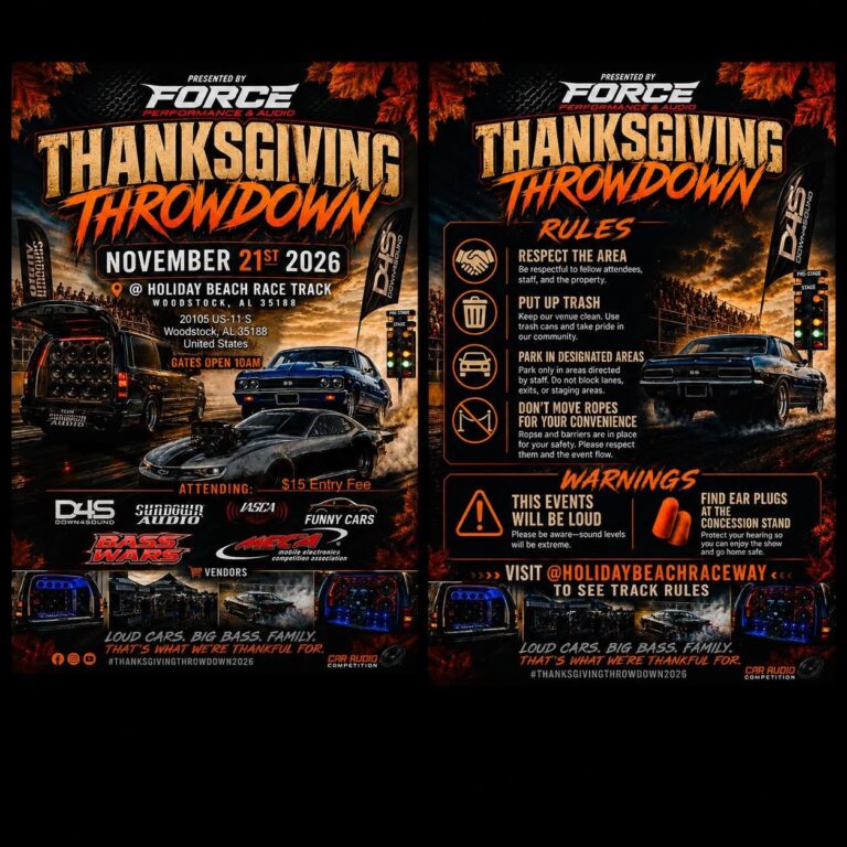 Flyer for Force Performance & Audio Thanksgiving Throwdown