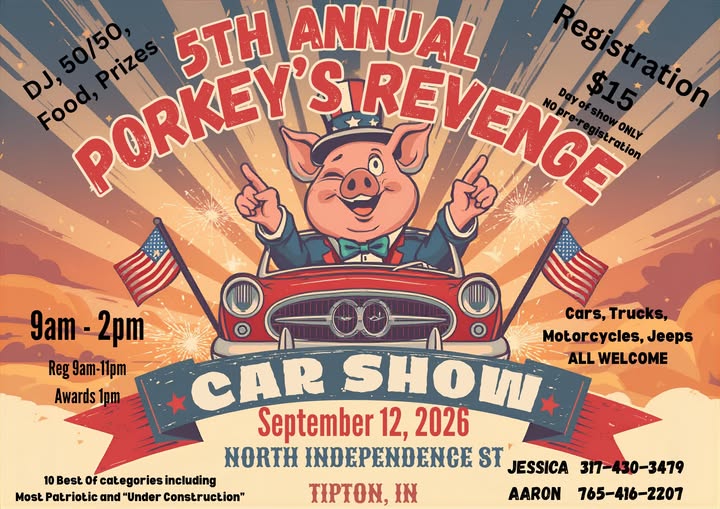 Flyer for 5th Annual Porkey’s Revenge Car Show