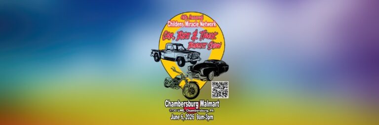 Flyer for 4th Annual Childens Miracle Network Car Bike & Truck Benefit Show