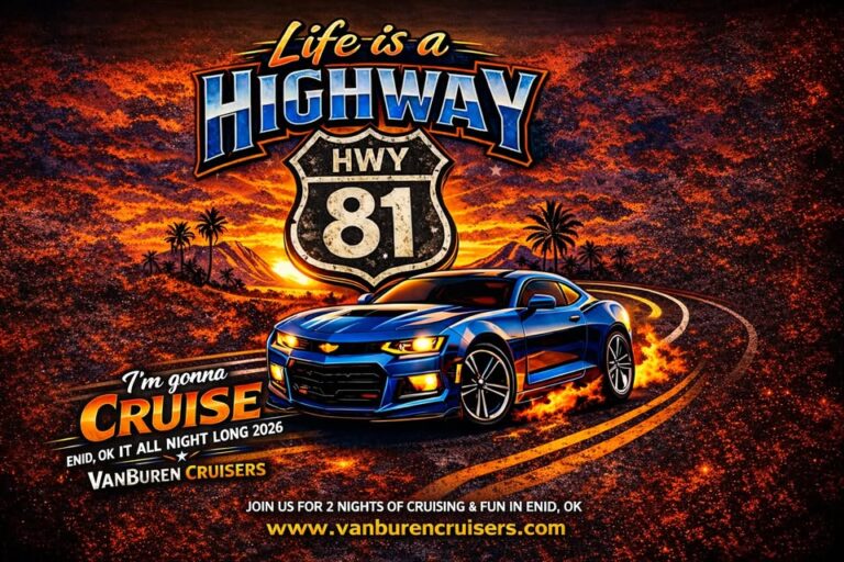 Flyer for Vanburen Cruisers Annual Cruise & Car Show 2026