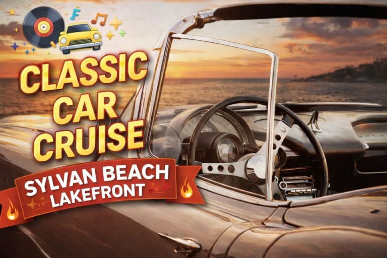 Flyer for Sylvan Beach Lakefront Classic Car Cruise