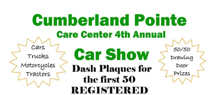Flyer for Cumberland Pointe Care Center 4th Annual Car Show