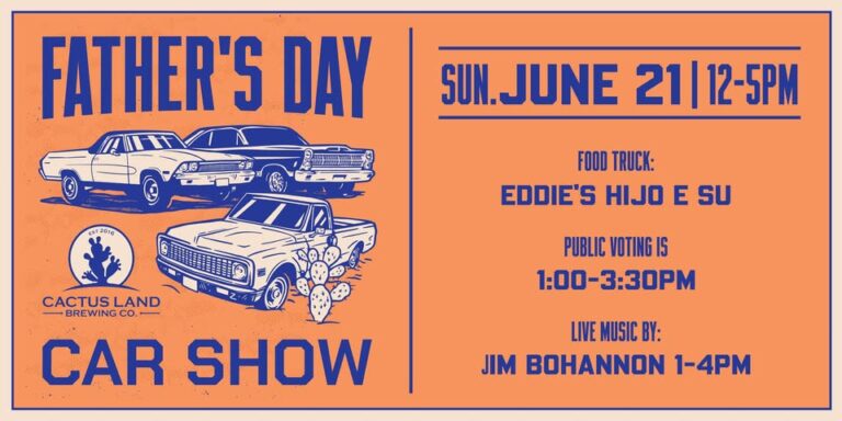 Flyer for Cactus Land Brewing Co. Father’s Day Car Show