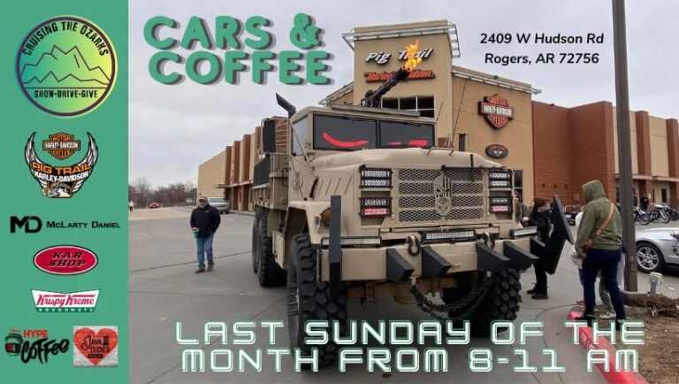 Flyer for Cruising the Ozarks Cars & Coffee