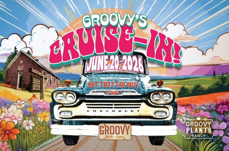 Flyer for Groovy Plants Ranch Cruise-In