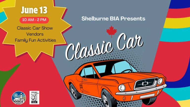 Flyer for Shelburne BIA Classic Car Show
