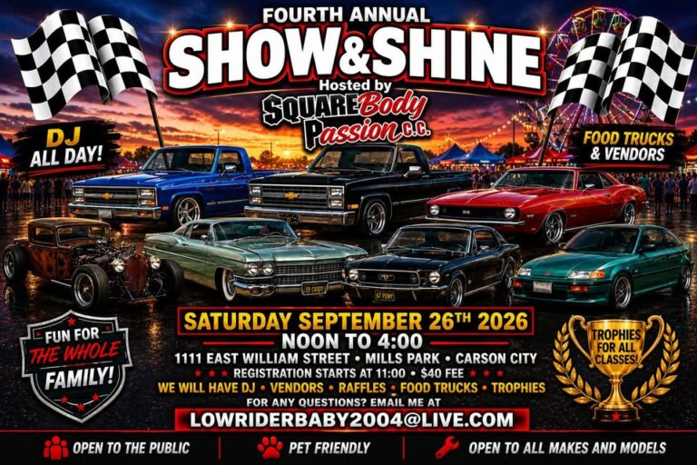 Flyer for Square Body Passion C.C. 4th Annual Show & Shine