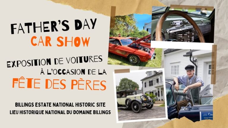 Flyer for Billings Estate Father’s Day Car Show / Exposition de Voitures