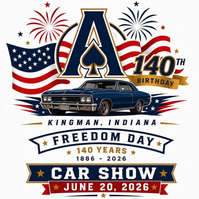 Flyer for Kingman Indiana Freedom Day Car Show