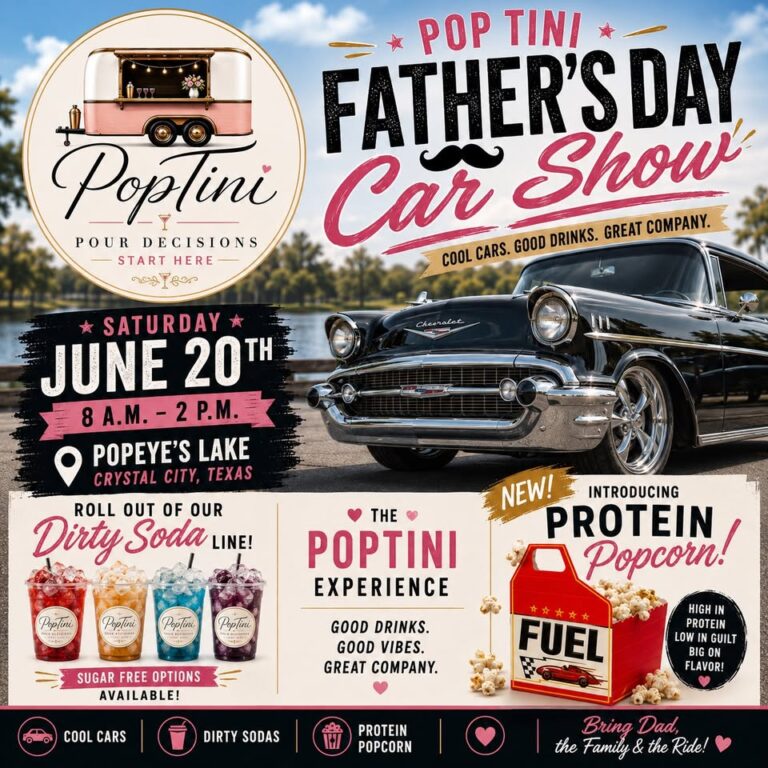 Flyer for Pop Tini Father’s Day Car Show