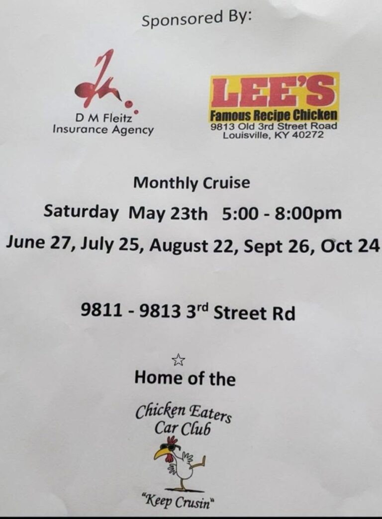 Flyer for Lee’s Famous Recipe Chicken Monthly Cruise