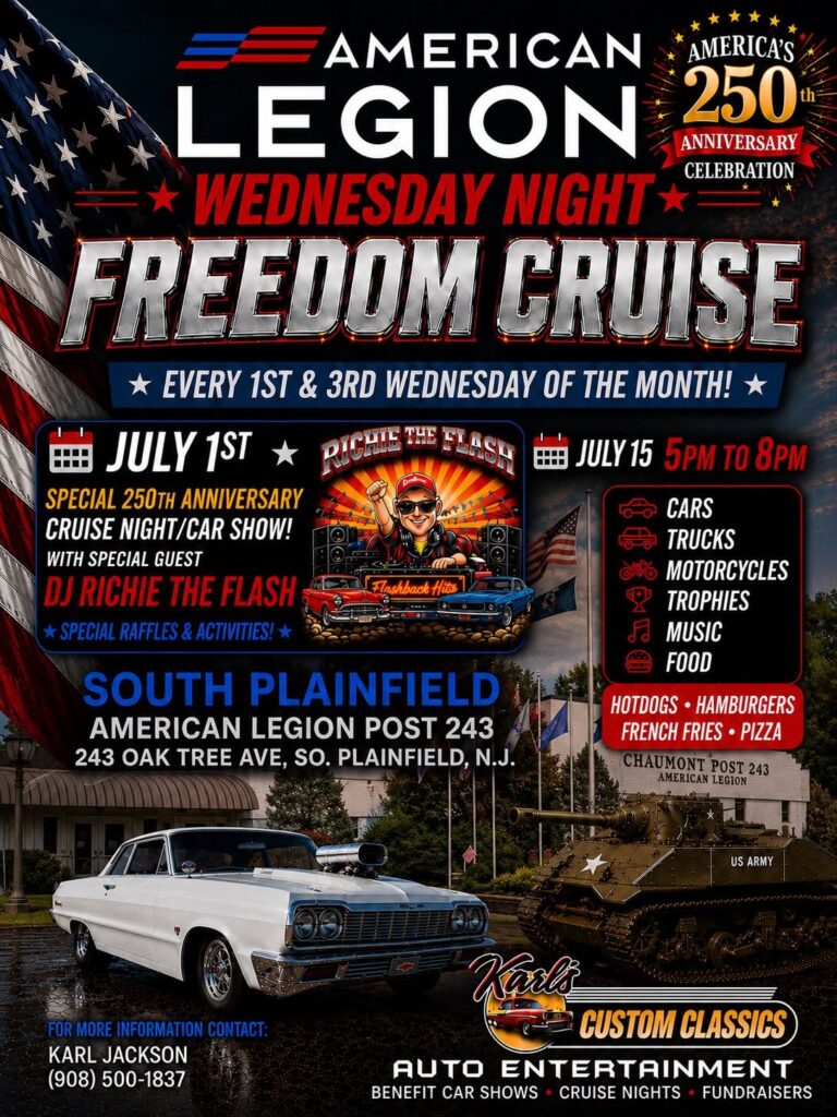 Flyer for American Legion Post 243 Wednesday Night Freedom Cruise